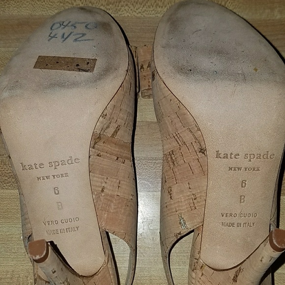 Kate Spade sz 6 natural Cork bow & purse  NEW $600 - Picture 8 of 9